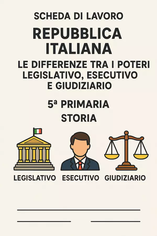 Scopri i Tre Poteri della Repubblica Italiana Esercizi - Scopri i Tre Poteri della Repubblica Italiana - La Macchina del Sapere - Pagina di copertina
