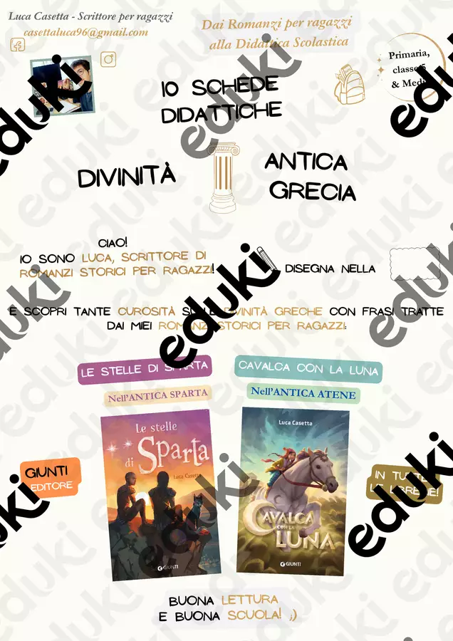 Libretto 10 Divinità Greche - da autore per ragazzi Luca Casetta Opere didattiche / Libri di testo - Libretto 10 Divinità Greche - da autore per ragazzi Luca Casetta - Luca Casetta - Pagina di copertina