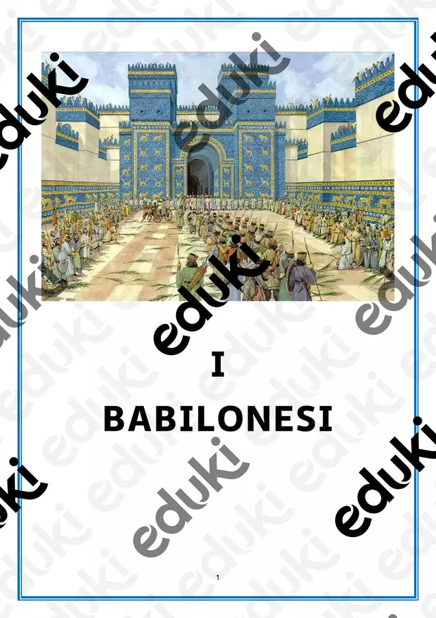 I BABILONESI lezione semplificata con verifica finale Materiale di supporto/inclusione - I BABILONESI lezione semplificata con verifica finale - Maestra Robydimarzo - Pagina di copertina