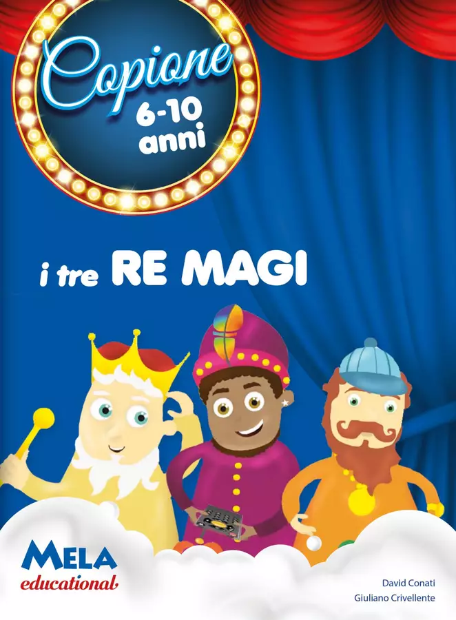 I TRE RE MAGI libro con canzoni Opere didattiche / Libri di testo - I TRE RE MAGI libro con canzoni - Mela educational - Pagina di copertina