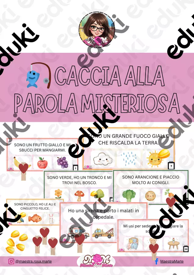 🎣 Caccia alla parola Misteriosa Flashcard - 🎣 Caccia alla parola Misteriosa - MRMaestraRosaMarte - Pagina di copertina