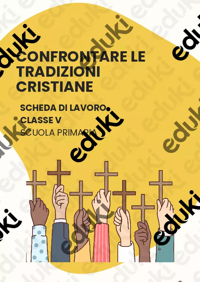 Confrontare le tradizioni cristiane Schede informative - Confrontare le tradizioni cristiane - Maestra di Italiano - Pagina di copertina