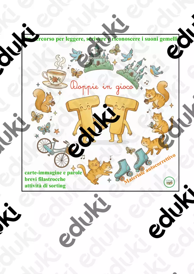 Doppie in gioco:un percorso giocoso per leggere, scrivere e riconoscere le parole con le doppie Materiale di supporto/inclusione - Doppie in gioco:un percorso giocoso per leggere, scrivere e riconoscere le parole con le doppie - montessorianamentelucca - Pagina di copertina