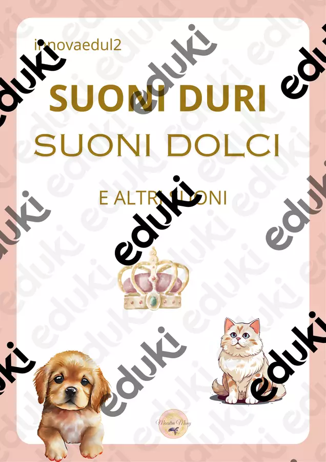 Suoni dolci e suoni duri. Flashcard - Suoni dolci e suoni duri. - Maestra Mony - Pagina di copertina