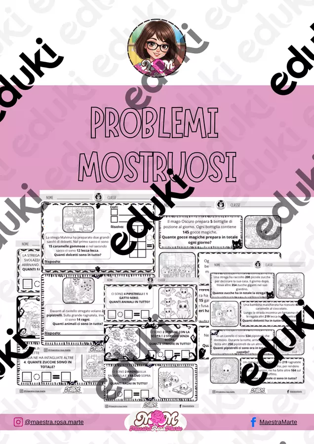 Problemi Mostruosi! 👻🎃 Materiale di supporto/inclusione - Problemi Mostruosi! 👻🎃 - MRMaestraRosaMarte - Pagina di copertina