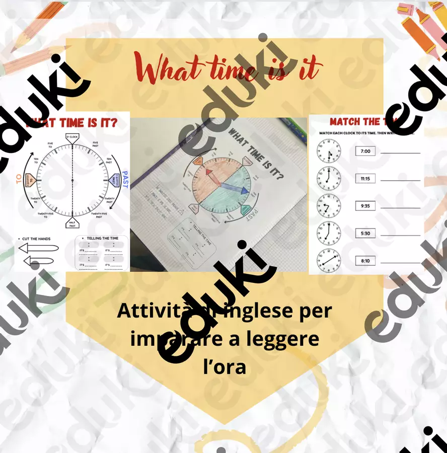 What time is it? – orologio in inglese (4-5 primaria) Esercizi - What time is it? – orologio in inglese (4-5 primaria) - Caterina Borello - Pagina di copertina