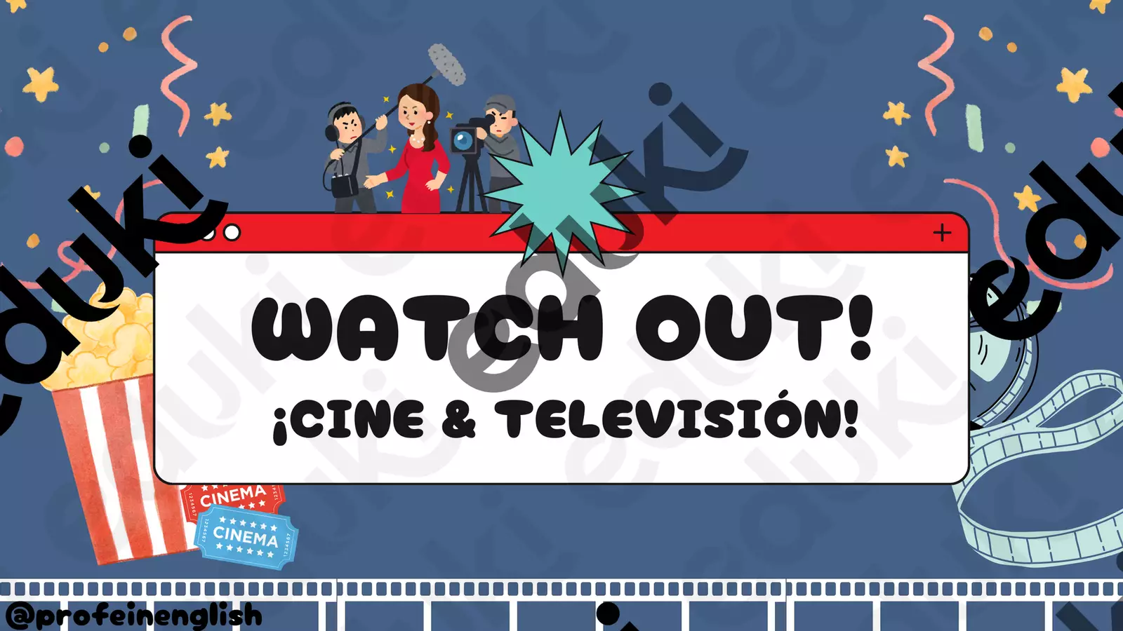 Watch out: Cinema & Televisione! Spagnolo. Giochi - Watch out: Cinema & Televisione! Spagnolo. - Profe in English - Pagina di copertina