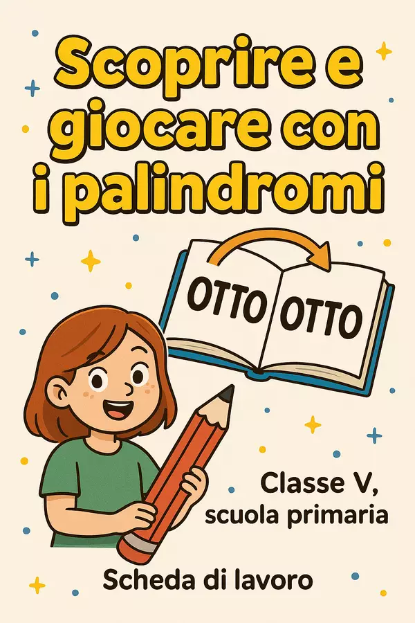 Scoprire e giocare con i palindromi Esercizi - Scoprire e giocare con i palindromi - Maestra di Italiano - Pagina di copertina