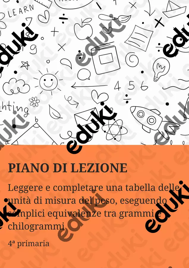 PL tabella delle unità di misura del peso Piani di lezione - PL tabella delle unità di misura del peso - Matematica Insieme - Pagina di copertina