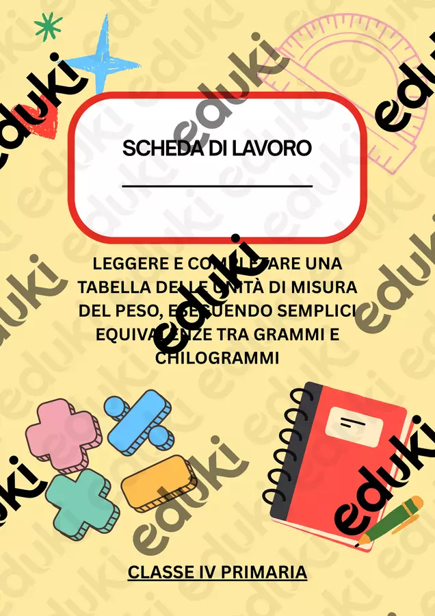 SL tabella delle unità di misura del peso Esercizi - SL tabella delle unità di misura del peso - Matematica Insieme - Pagina di copertina