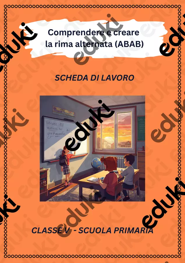 Comprendere e creare la rima alternata (ABAB) Esercizi - Comprendere e creare la rima alternata (ABAB) - Maestra di Italiano - Pagina di copertina