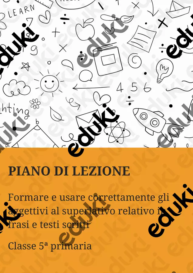 Uso del Superlativo Relativo in Italiano Piani di lezione - Uso del Superlativo Relativo in Italiano - Maestra di Italiano - Pagina di copertina