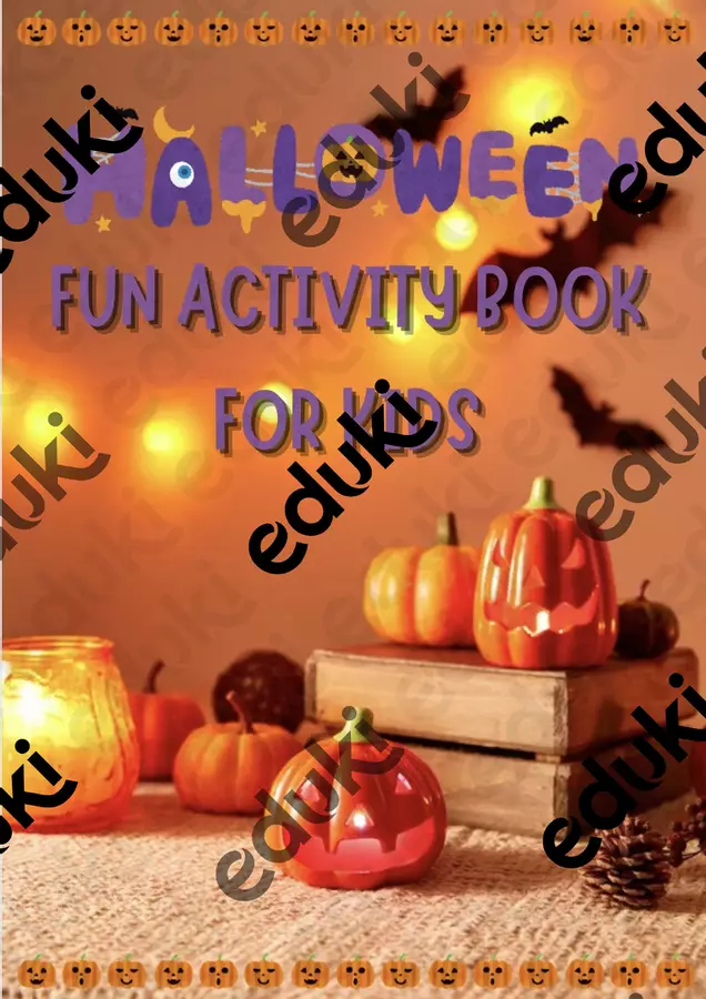 HALLOWEEN: FUN ACTIVITY BOOK FOR KIDS Esercizi - HALLOWEEN: FUN ACTIVITY BOOK FOR KIDS - Tutor_Eleonora - Pagina di copertina