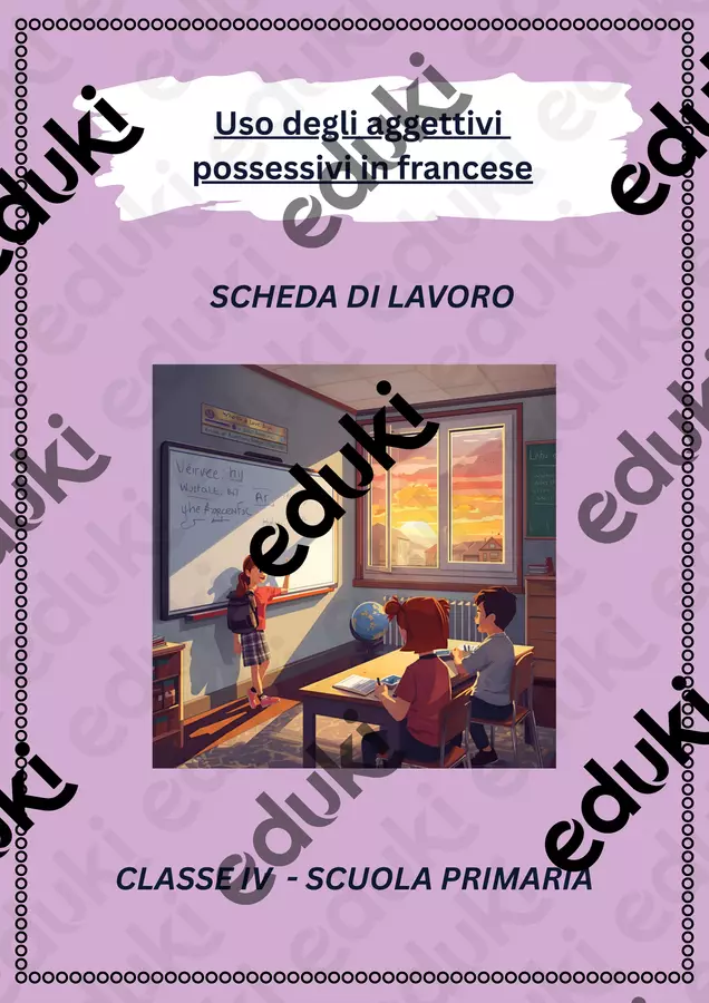 Uso degli aggettivi possessivi in francese Esercizi - Uso degli aggettivi possessivi in francese - English Classroom 🇬🇧 - Pagina di copertina