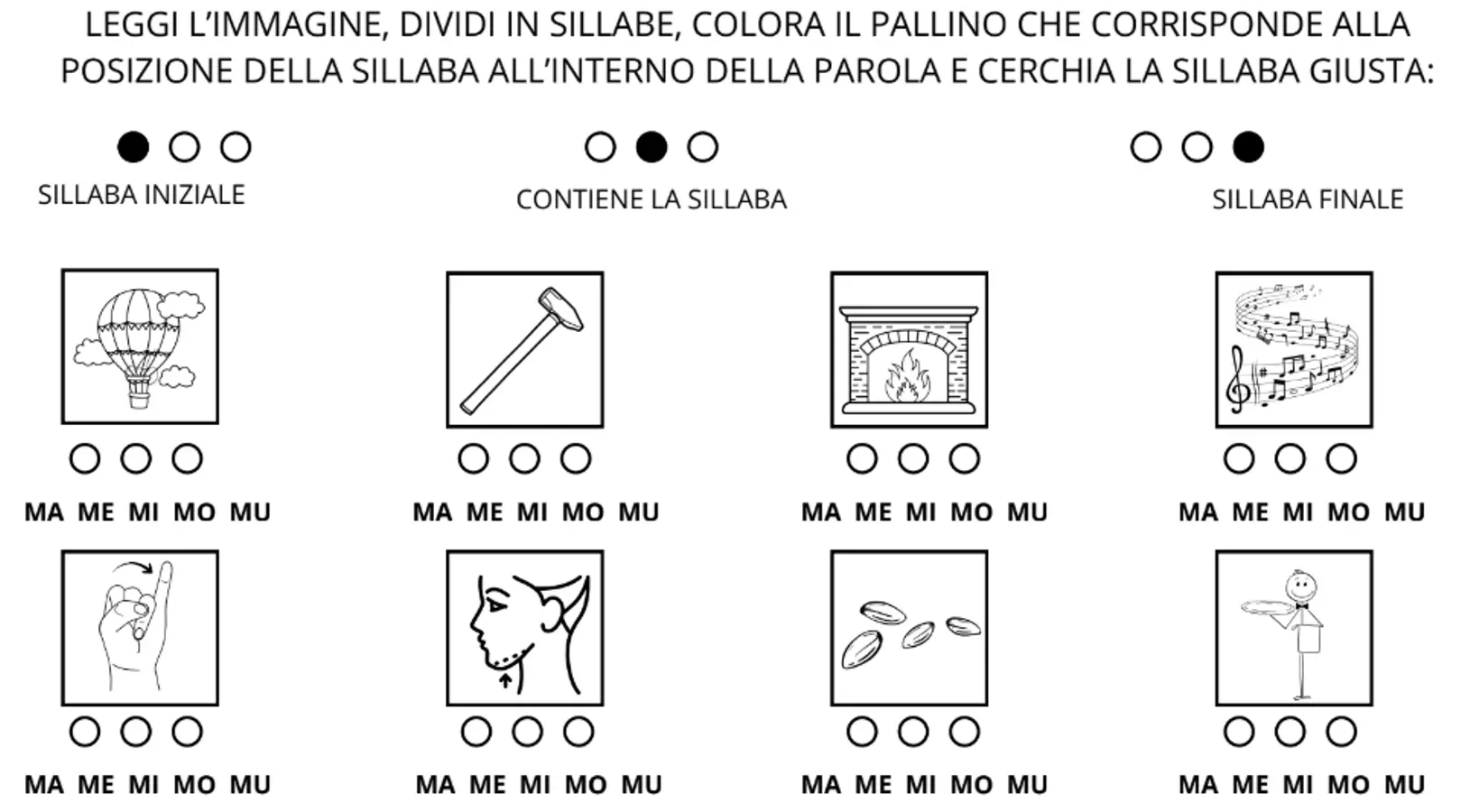 INIZIA, CONTIENE O FINISCE CON MA, ME, MI, MO, MU Esercizi - INIZIA, CONTIENE O FINISCE CON MA, ME, MI, MO, MU - Maestra SMS - Pagina di copertina