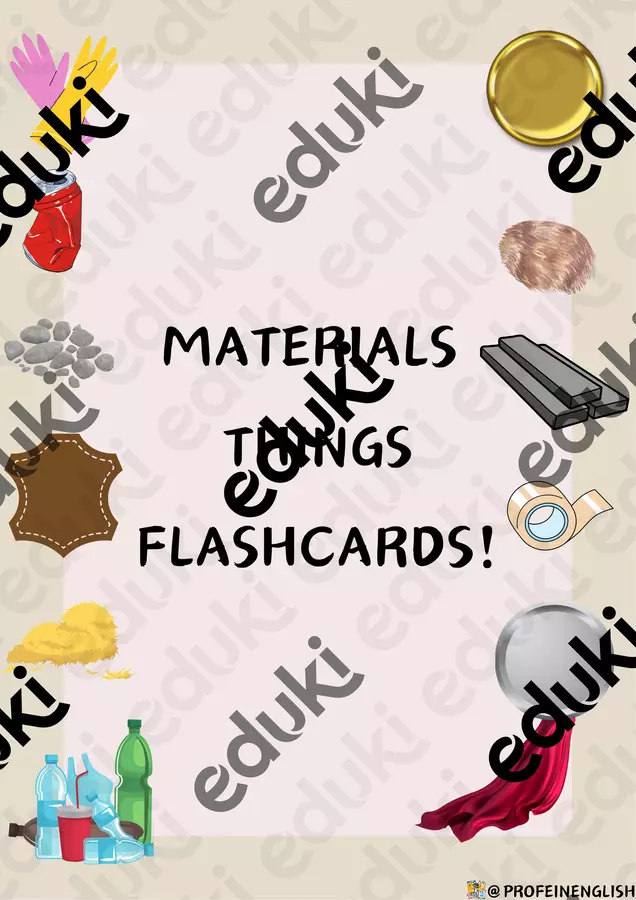 Flashcards dei Materiali! Inglese. Flashcard - Flashcards dei Materiali! Inglese. - Profe in English - Pagina di copertina