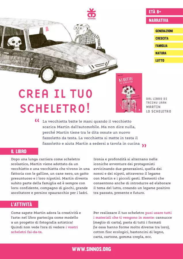 Crea il tuo scheletro Opere didattiche / Libri di testo - Crea il tuo scheletro - Sinnos Editrice - Pagina di copertina