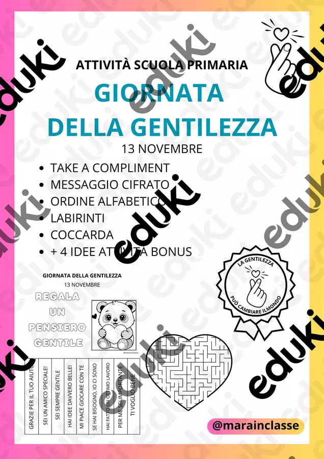 GIORNATA DELLA GENTILEZZA 2025 Esercizi - GIORNATA DELLA GENTILEZZA 2025 - MaraInClasse - Pagina di copertina