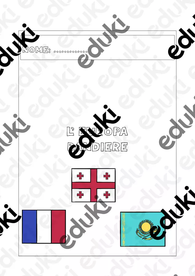 Le bandiere europee-attività Esercizi - Le bandiere europee-attività - Maestra Erika - Pagina di copertina