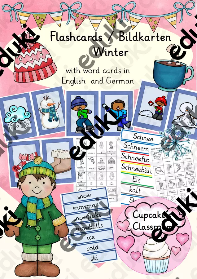 Englisch/Deutsch/DaZ- Winter - Bildkarten/ flashcards, Jahreszeiten Flashcard - Englisch/Deutsch/DaZ- Winter - Bildkarten/ flashcards, Jahreszeiten - Cupcake's Classroom - Pagina di copertina