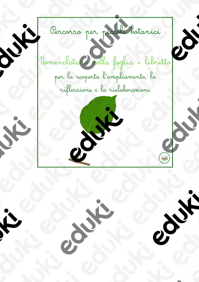 Percorso per piccoli botanici; nomenclatura foglia + libretto per l'ampliamento Altro tipo di materiale - Percorso per piccoli botanici; nomenclatura foglia + libretto per l'ampliamento - montessorianamentelucca - Pagina di copertina