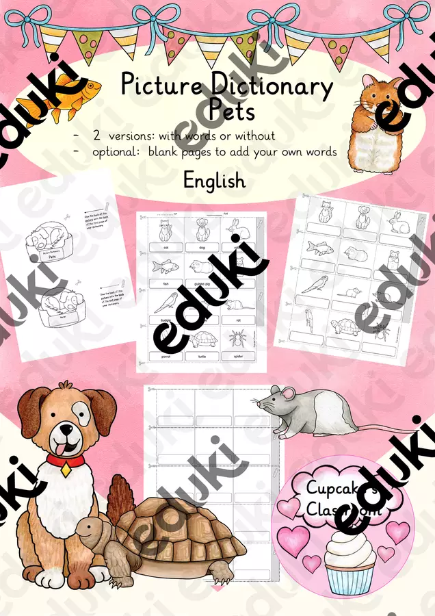 Englisch - Pets - picture dictionary Esercizi - Englisch - Pets - picture dictionary - Cupcake's Classroom - Pagina di copertina