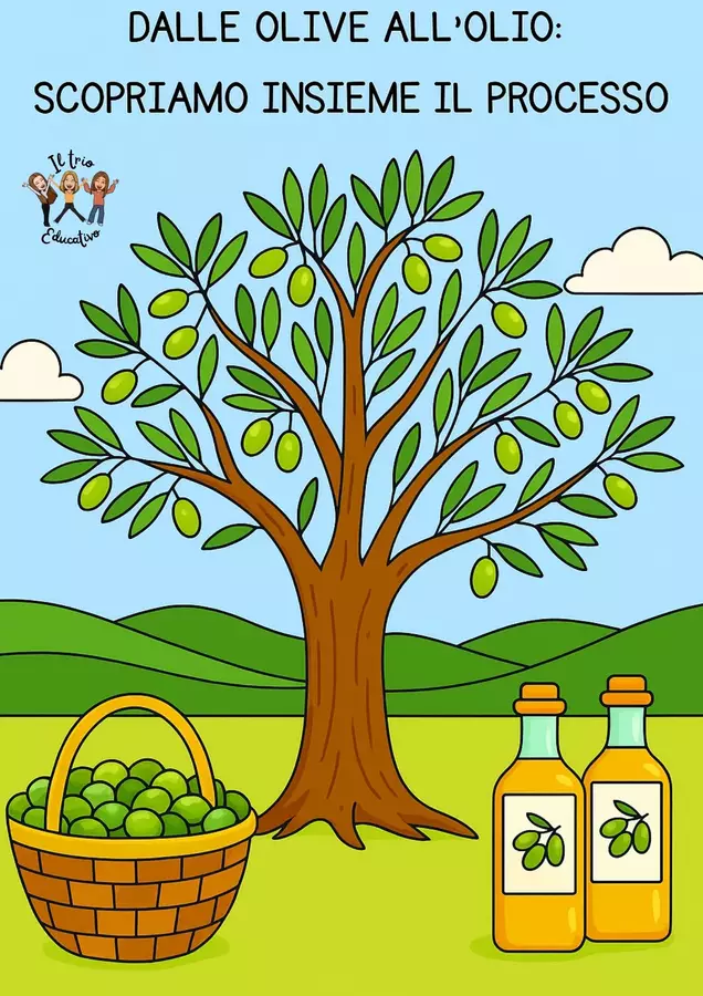 DALLE OLIVE ALL'OLIO: SCOPRIAMO INSIEME IL PROCESSO Programmi scolastici / Materiali per docenti - DALLE OLIVE ALL'OLIO: SCOPRIAMO INSIEME IL PROCESSO - TrioEducativo - Pagina di copertina