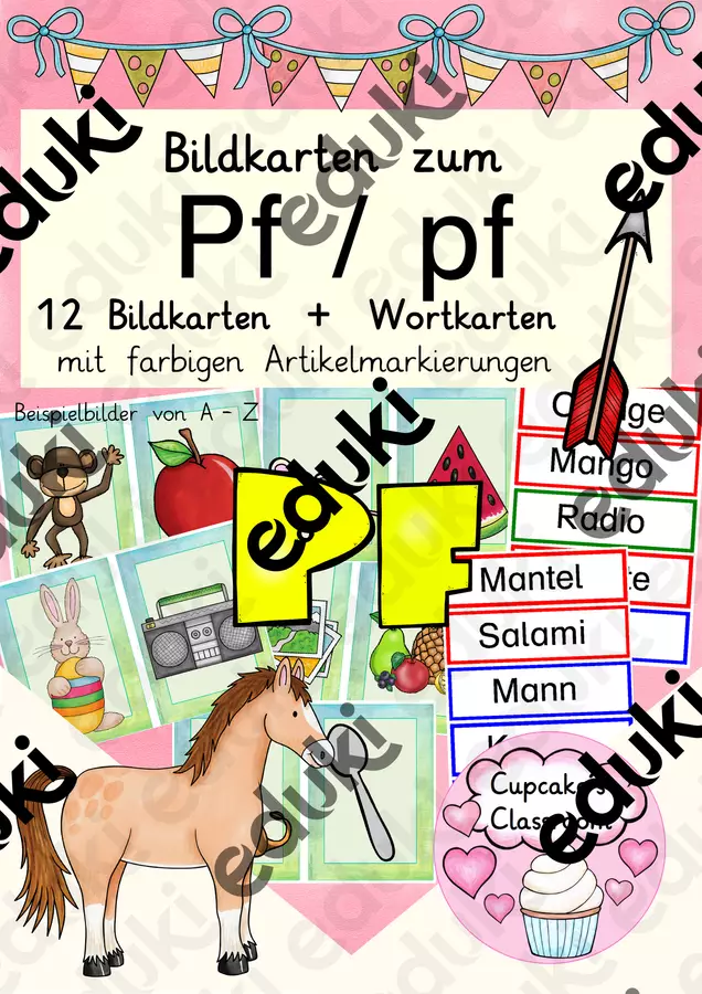 Buchstabe Lautverbindung "Pf" Einführung Bildkarten, Wortkarten, Alphabetisierung, DaZ, Deutsch (Combinazione di suoni "Pf" – Carte illustrate) Flashcard - Buchstabe Lautverbindung "Pf" Einführung Bildkarten, Wortkarten, Alphabetisierung, DaZ, Deutsch (Combinazione di suoni "Pf" – Carte illustrate) - Cupcake's Classroom - Pagina di copertina