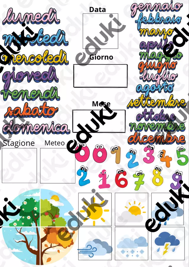 Calendario educativo Materiale interattivo - Calendario educativo - CreaLabFrancy86 - Pagina di copertina