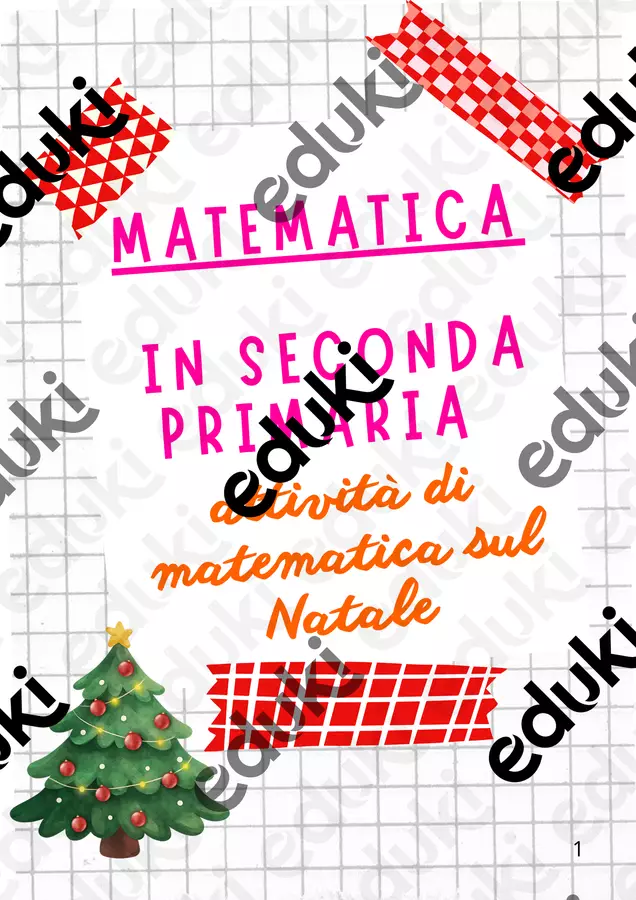 Attività di matematica sul Natale in classe seconda primaria Esercizi - Attività di matematica sul Natale in classe seconda primaria - Maestra Nada - Pagina di copertina