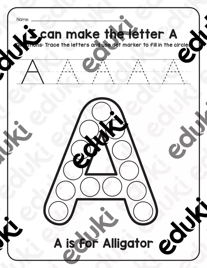 A-Z Animals Do a Dot Marker Worksheets Fine Motor Skills Esercizi - A-Z Animals Do a Dot Marker Worksheets Fine Motor Skills - Nina's Learning Corner - Pagina di copertina