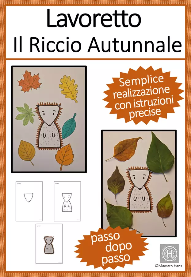 Lavoretto Riccio Autunnale Materiale per pittura e bricolage - Lavoretto Riccio Autunnale - Maestro Hans - Pagina di copertina