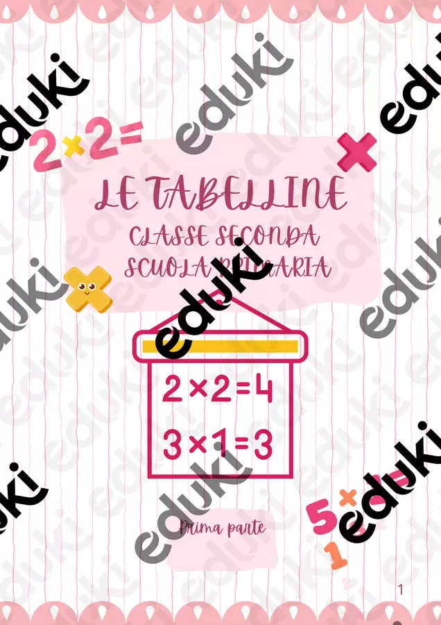 Le tabelline prima parte Esercizi - Le tabelline prima parte - Maestra Nada - Pagina di copertina