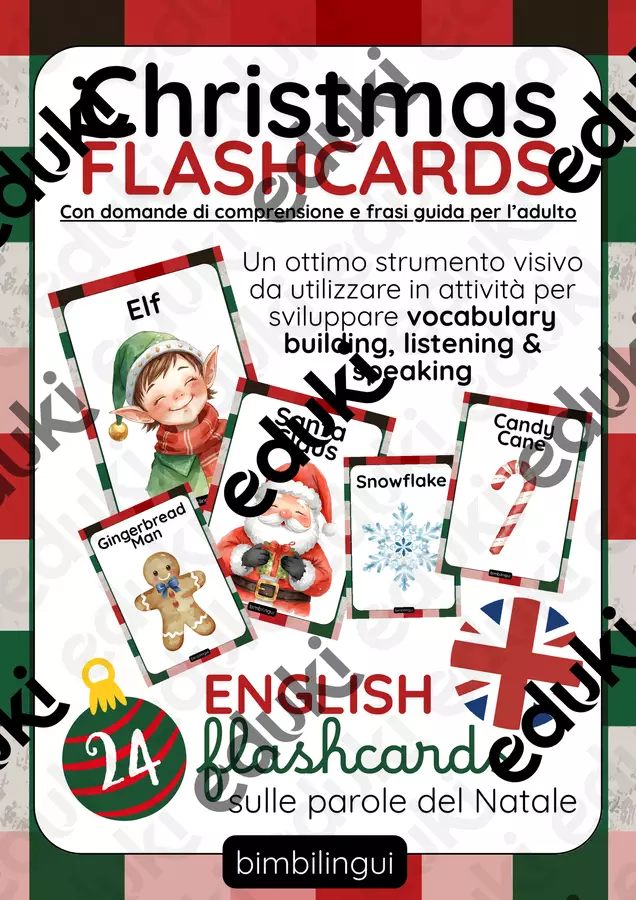 Christmas Flashcards Inglese Scuola Primaria e Infanzia Flashcard - Christmas Flashcards Inglese Scuola Primaria e Infanzia - bimbilingui - Pagina di copertina