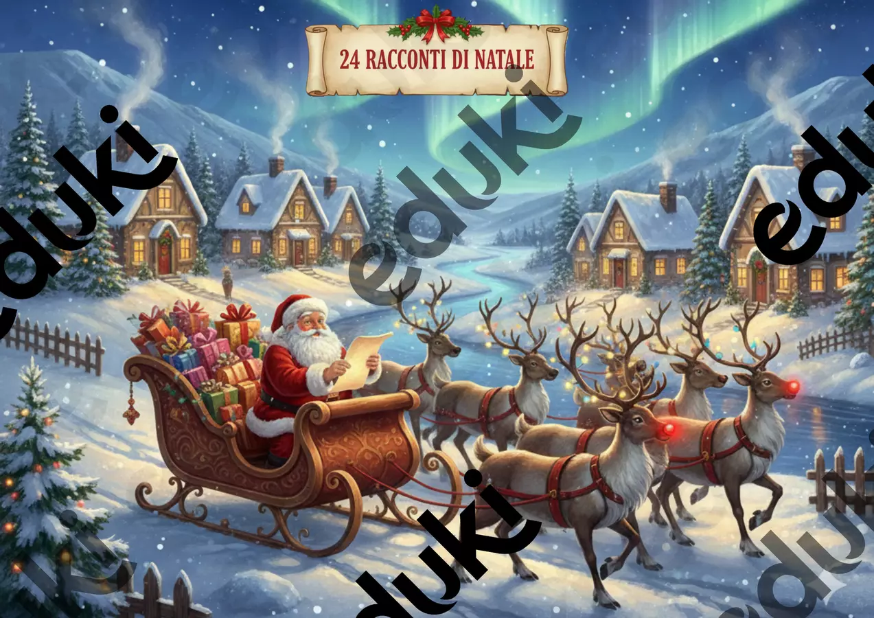 24 Racconti di Natale - Calendario dell'Avvento Materiale di supporto/inclusione - 24 Racconti di Natale - Calendario dell'Avvento - Fiordinchiostro Maniluna Edizioni - Pagina di copertina