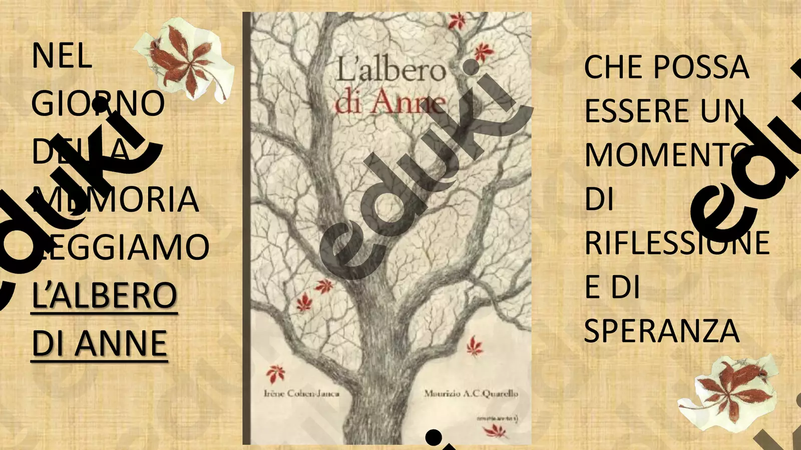 L'albero di Anne Presentazioni / Lavagne - L'albero di Anne - Maestra To - Pagina di copertina