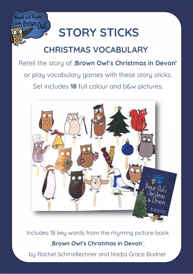 Christmas in Devon - STORY STICKS Materiale interattivo - Christmas in Devon - STORY STICKS - Read and Rhyme with Brown Owl - Pagina di copertina