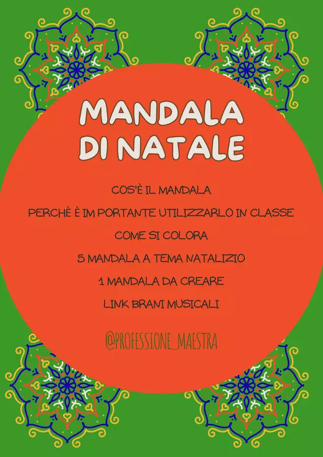 Mandala di Natale: ascolta, colora e crea! Audio - Mandala di Natale: ascolta, colora e crea! - Professione_Maestra - Pagina di copertina