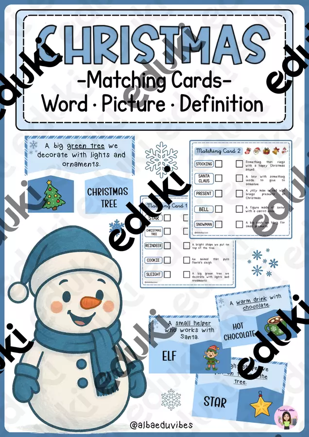 Christmas Matching Cards Flashcard - Christmas Matching Cards - Albaeduvibes - Pagina di copertina
