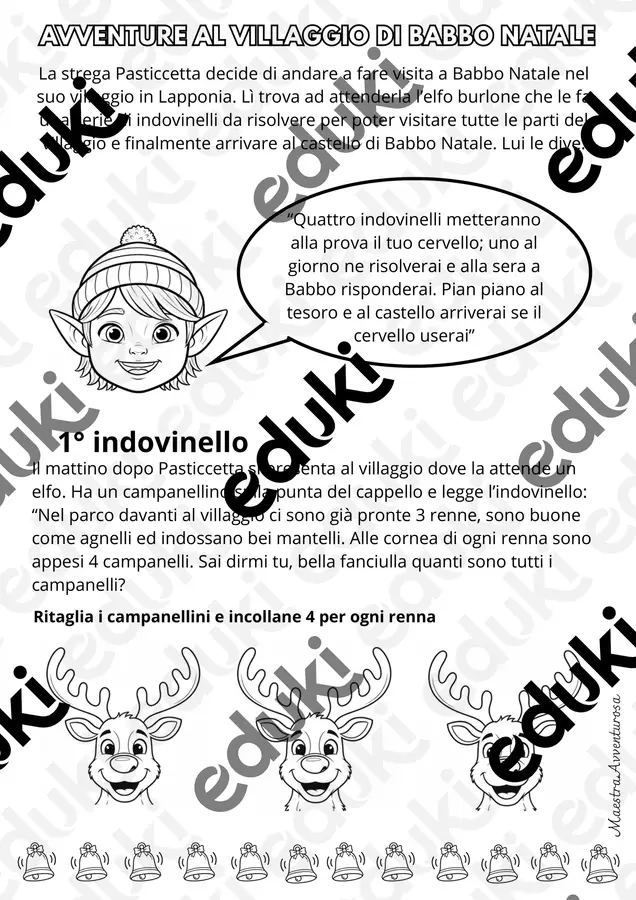 AVVENTURE AL VILLAGGIO DI BABBO NATALE Esercizi - AVVENTURE AL VILLAGGIO DI BABBO NATALE - maestra.avventurosa - Pagina di copertina