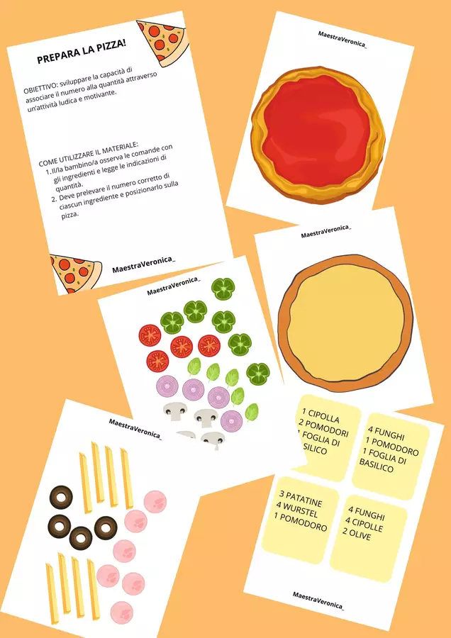 GIOCO PREPARA LA PIZZA - ASSOCIAZIONE NUMERO QUANTITA' Materiale di supporto/inclusione - GIOCO PREPARA LA PIZZA - ASSOCIAZIONE NUMERO QUANTITA' - MaestraVeronica_ - Pagina di copertina