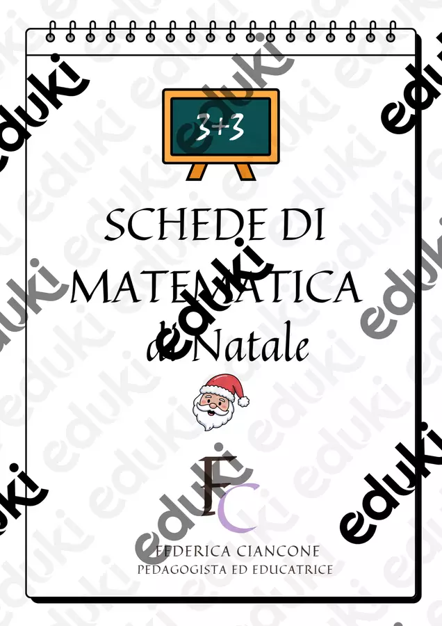 Schede di matematica - tema natale Esercizi - Schede di matematica - tema natale - Federica.ciancone.pedagogista - Pagina di copertina