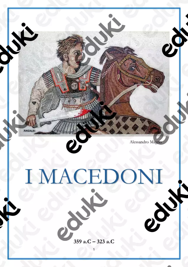 I MACEDONI - lezione facilitata Materiale di supporto/inclusione - I MACEDONI - lezione facilitata - Maestra Robydimarzo - Pagina di copertina