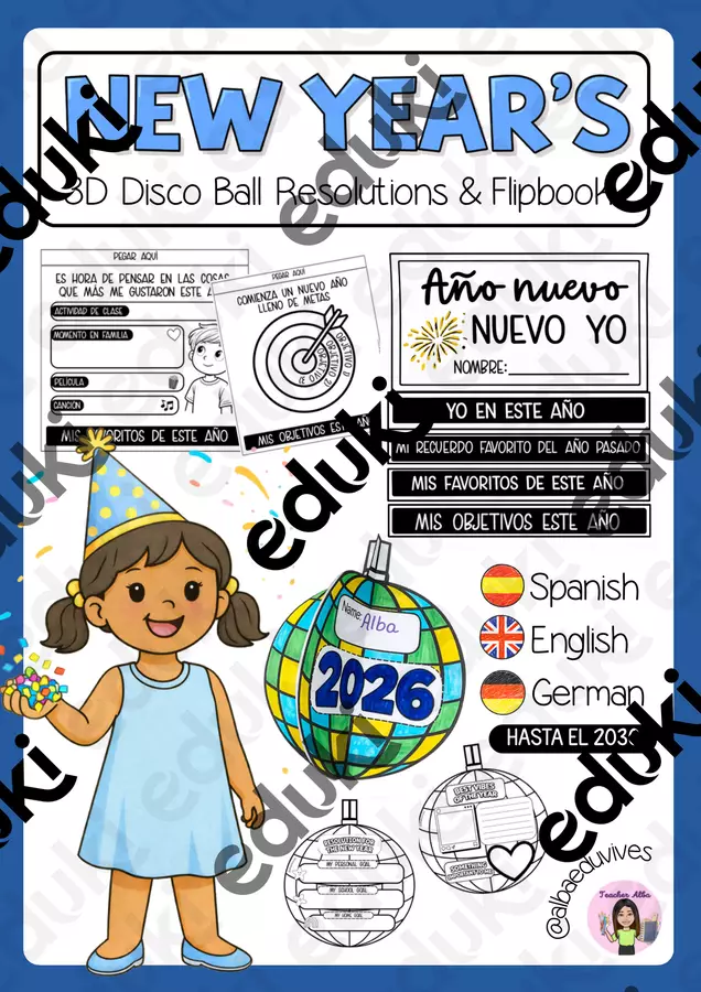 New Year (EN / ES / DE) Esercizi - New Year (EN / ES / DE) - Albaeduvibes - Pagina di copertina