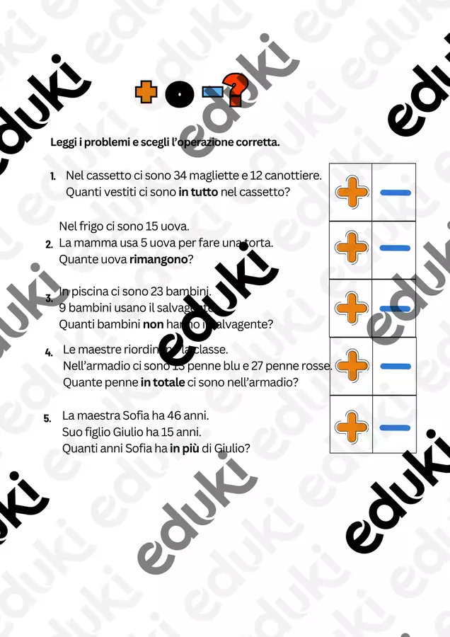 Problemi + o - Esercizi - Problemi + o - - la.maestra.vale - Pagina di copertina