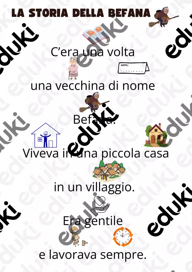 STORIA DELLA BEFANA Materiale di supporto/inclusione - STORIA DELLA BEFANA - la.maestra.vale - Pagina di copertina