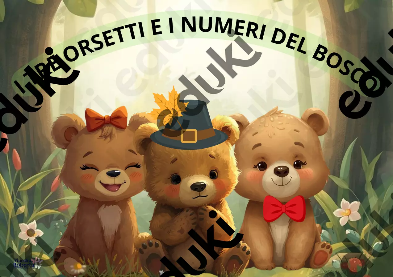 STORIA NUMERICA I TRE ORSETTI PER KAMISHIBAI Flashcard - STORIA NUMERICA I TRE ORSETTI PER KAMISHIBAI - Roberta Manca 🩷 la maestra di sostegno. - Pagina di copertina
