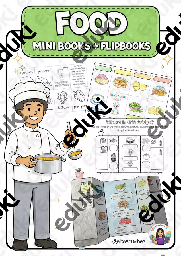 Food (Flipbooks + Mini books ) Flashcard - Food (Flipbooks + Mini books ) - Albaeduvibes - Pagina di copertina