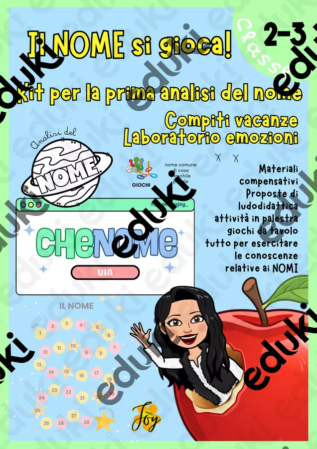 Il nome si gioca - morfologia attiva e analisi grammaticale Giochi - Il nome si gioca - morfologia attiva e analisi grammaticale - MaestraJoy - Pagina di copertina