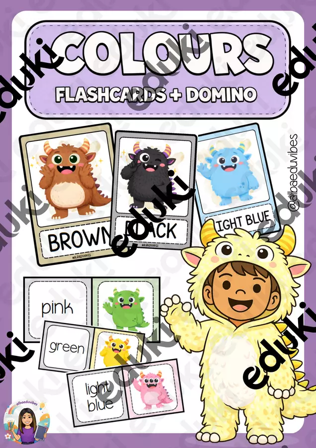 Colours (Flashcards + Domino) Esercizi - Colours (Flashcards + Domino) - Albaeduvibes - Pagina di copertina